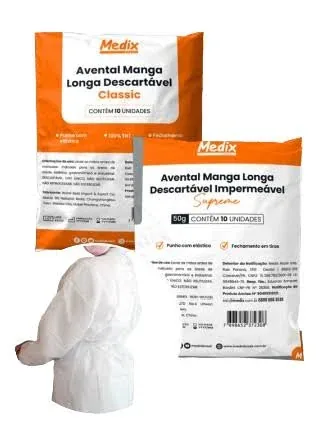 Avental Manga Longa 30gr c/10un
