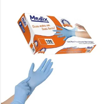 Luva Nitrílica sem Pó Azul Tam P 100un